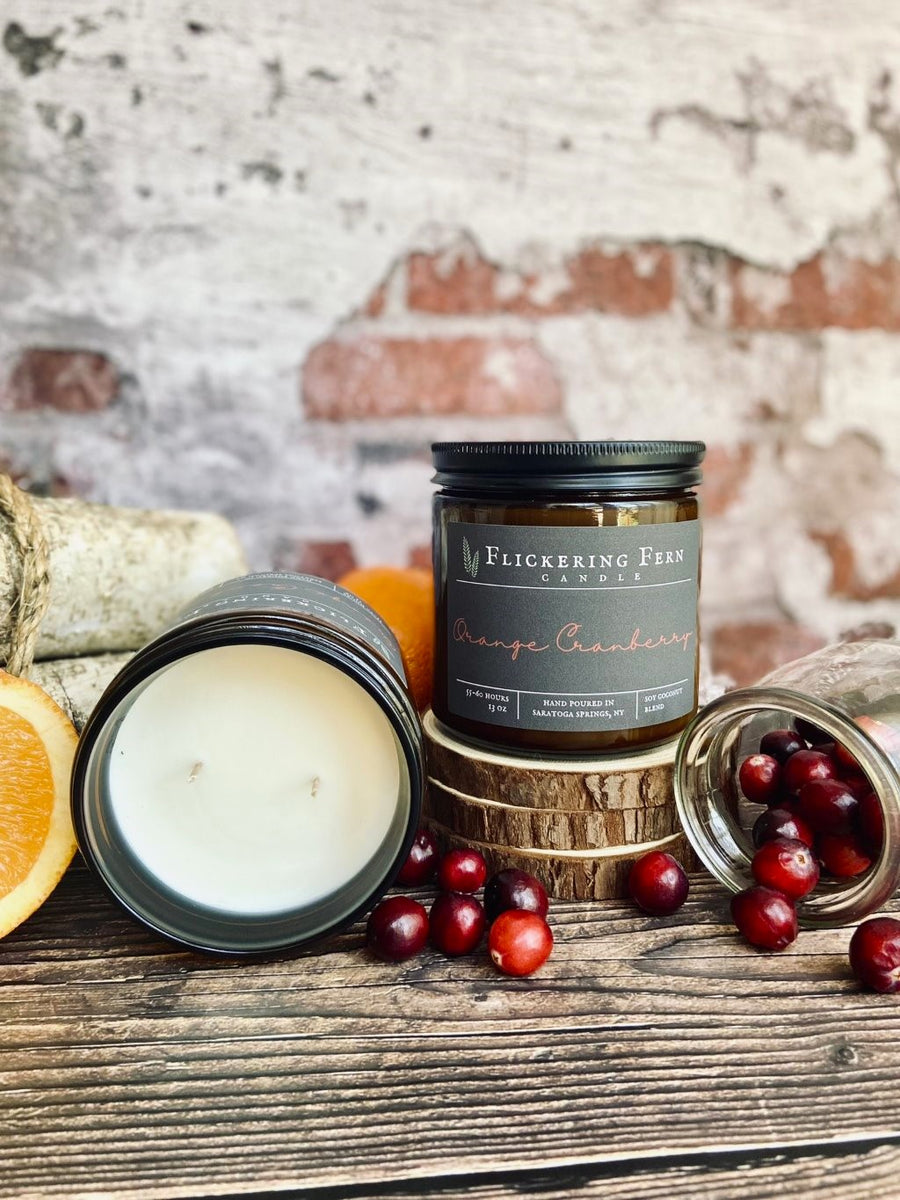 Orange Cranberry Candle – Flickering Fern Candle