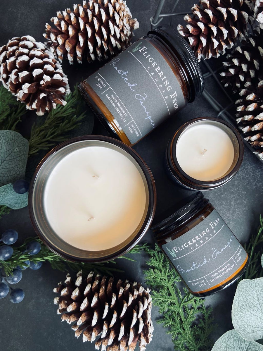 Frosted Juniper Candle Flickering Fern Candle