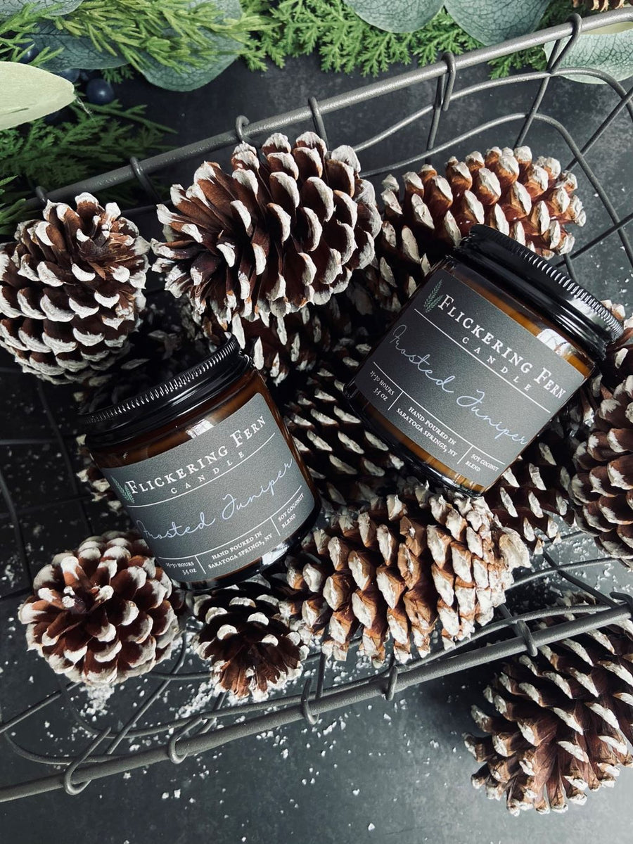 Frosted Juniper Candle Flickering Fern Candle