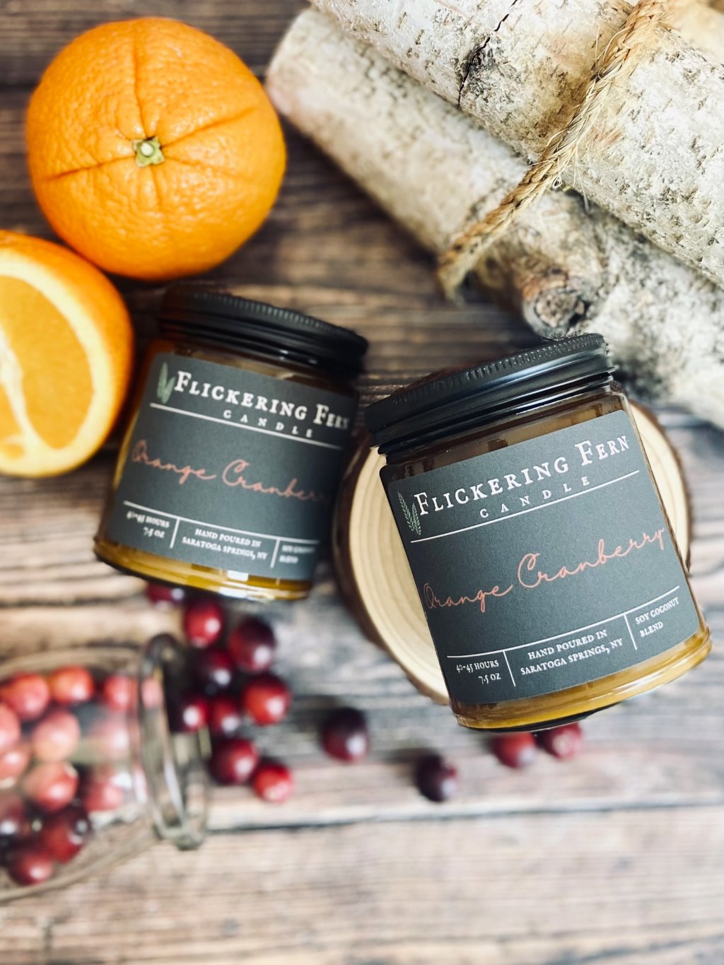 Orange Cranberry Candle – Flickering Fern Candle