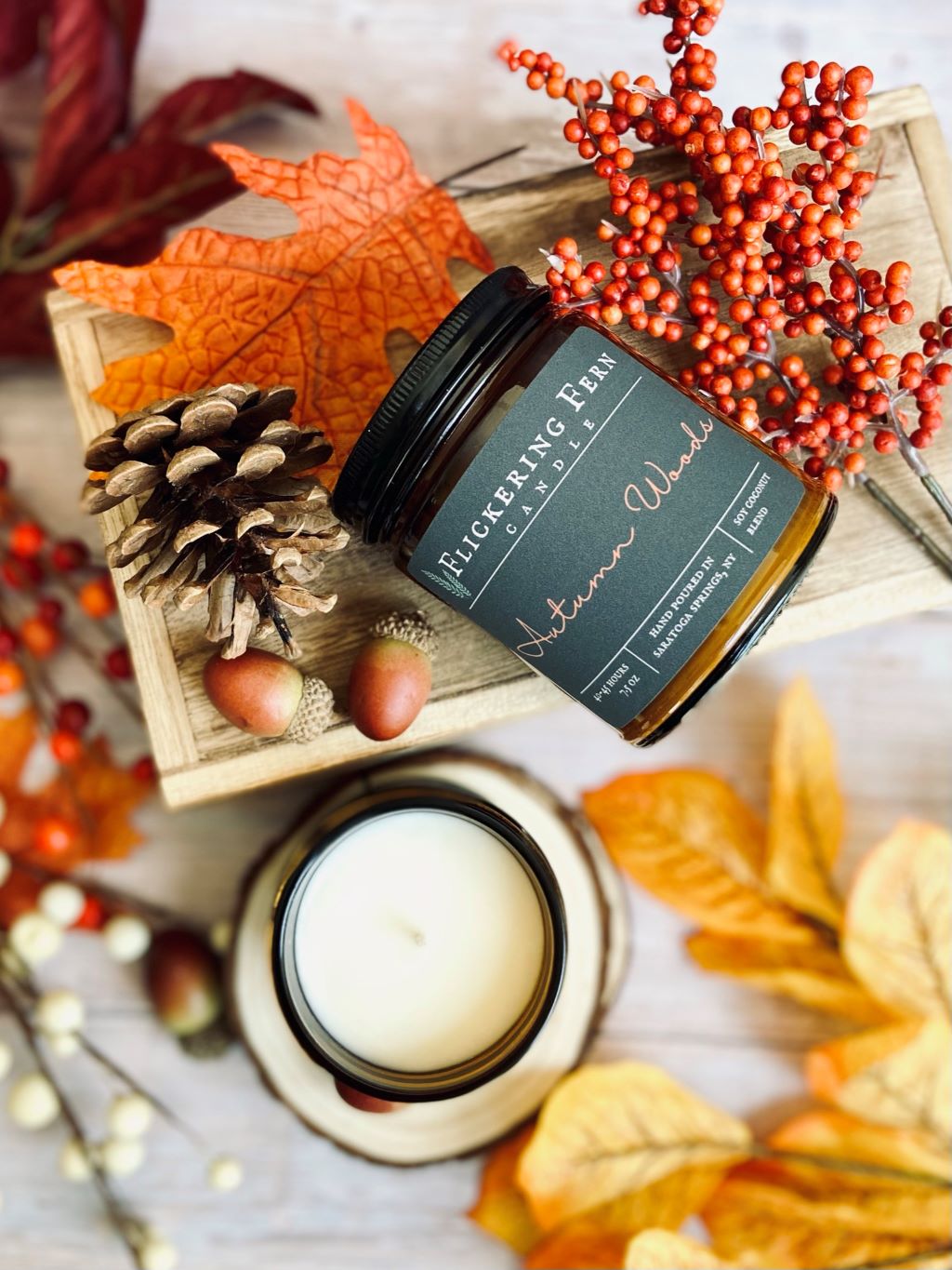 Autumn Woods Candle – Flickering Fern Candle