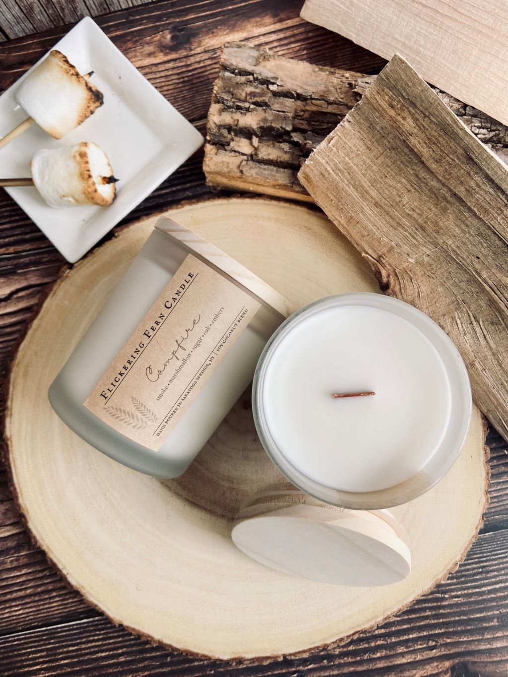 Campfire Wood Wick Candle – Flickering Fern Candle
